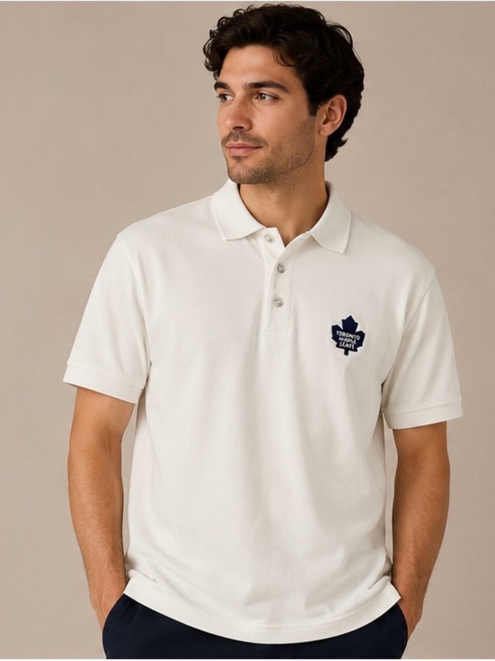 Vintage Toronto Maple Leafs Polo Shirt White Men's Large NHL